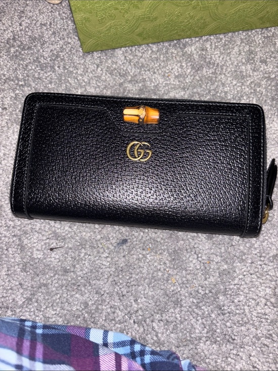 Gucci Handbags - Gucci Black Bamboo Accent Leather Wallet